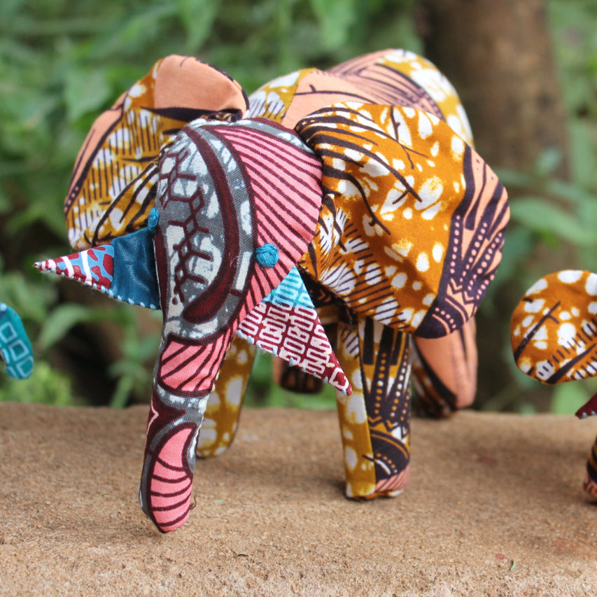 Safari animals made in 100% cotton material with African print