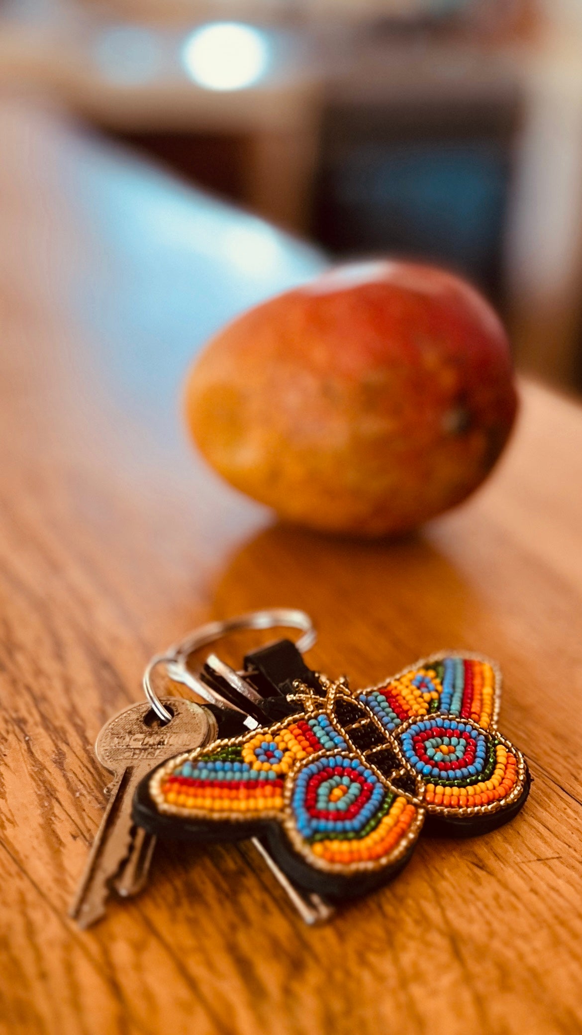 Butterfly Beaded Keychain