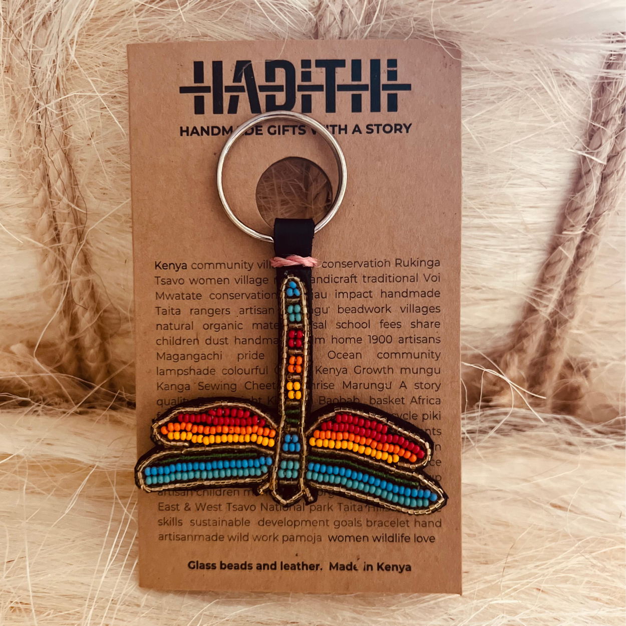 Dragonfly Beaded Keychain