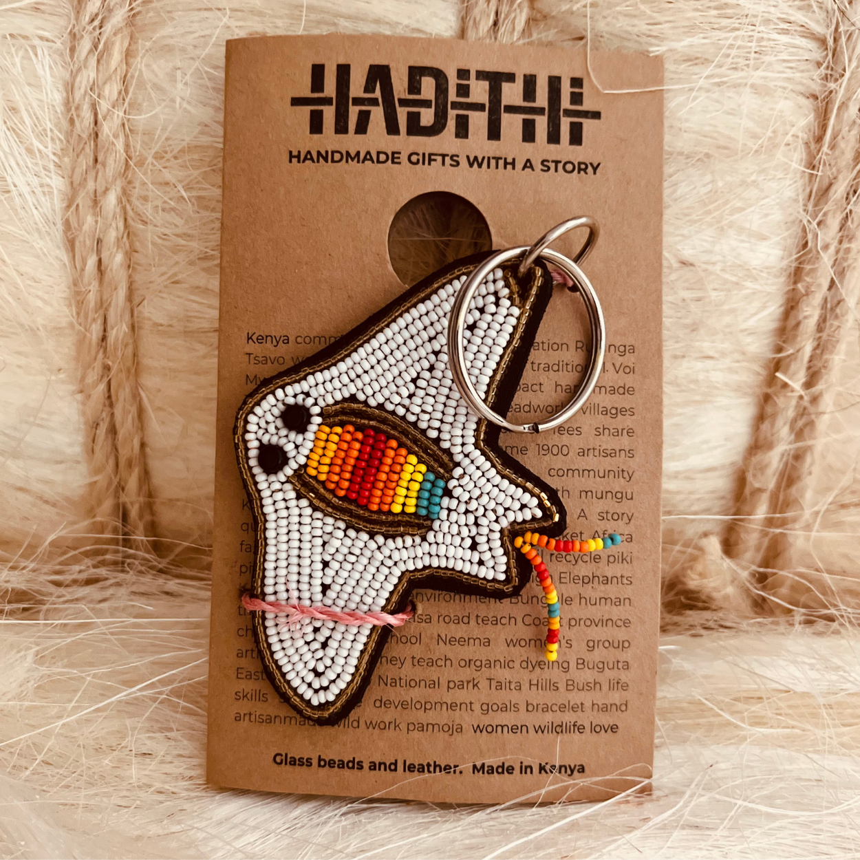 Stingray Beaded Keychain