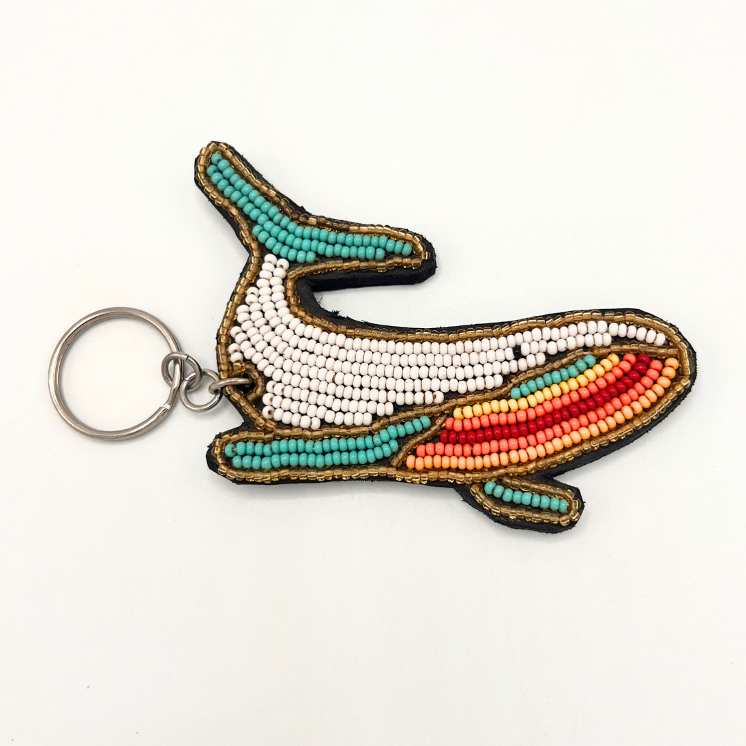 Whale Beaded Keychain