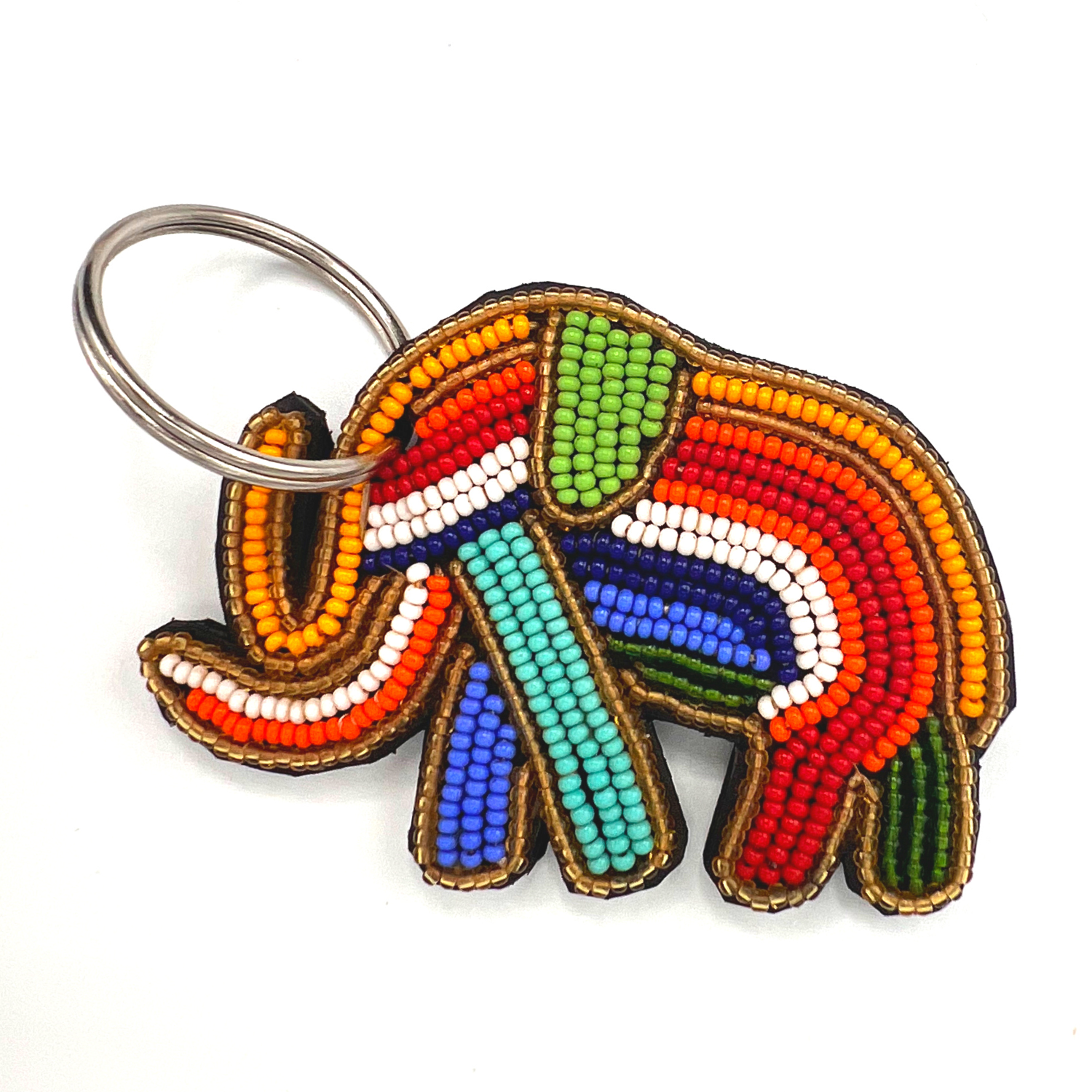 Elephant Beaded Keychain