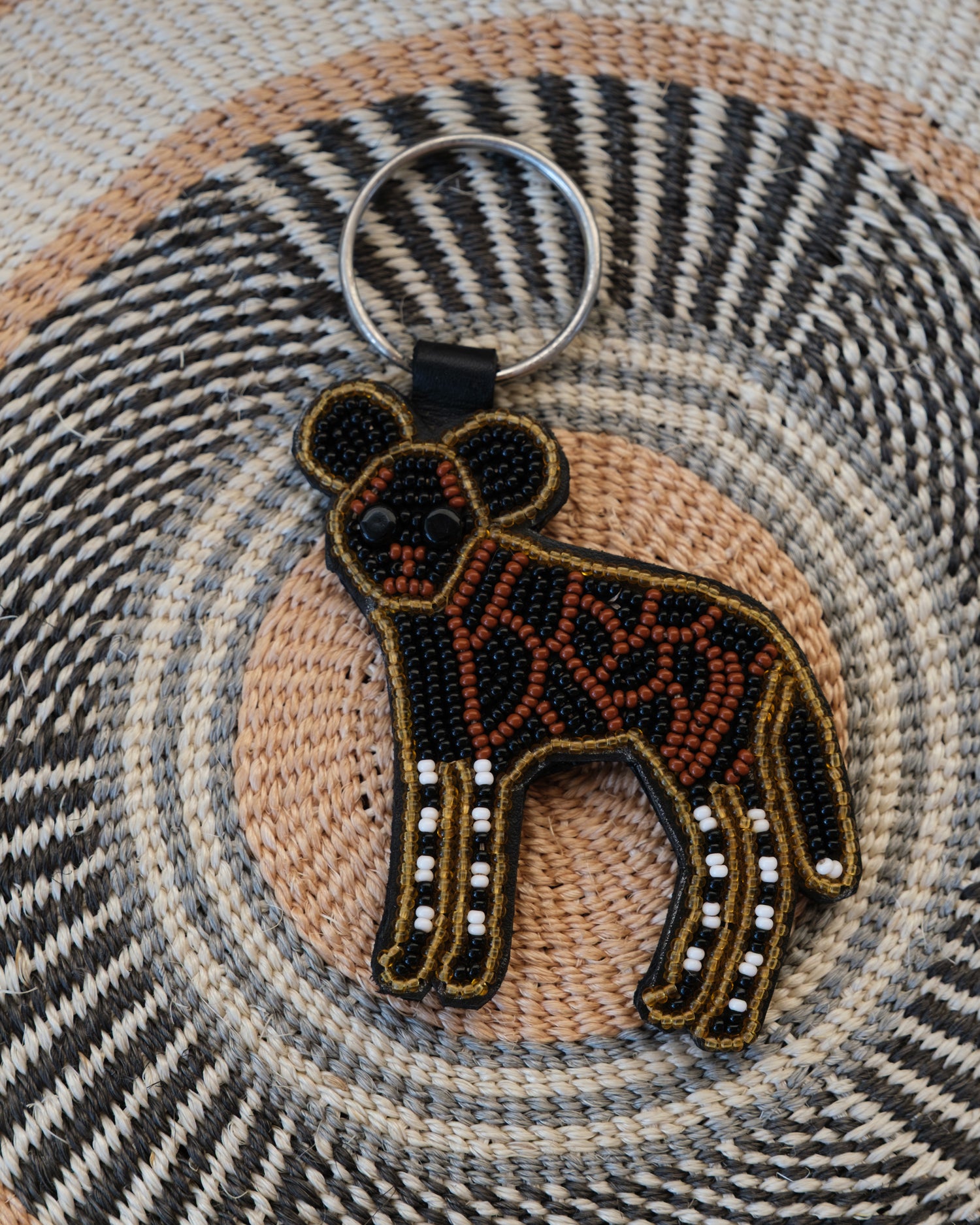 Wild Dog Beaded Keychain