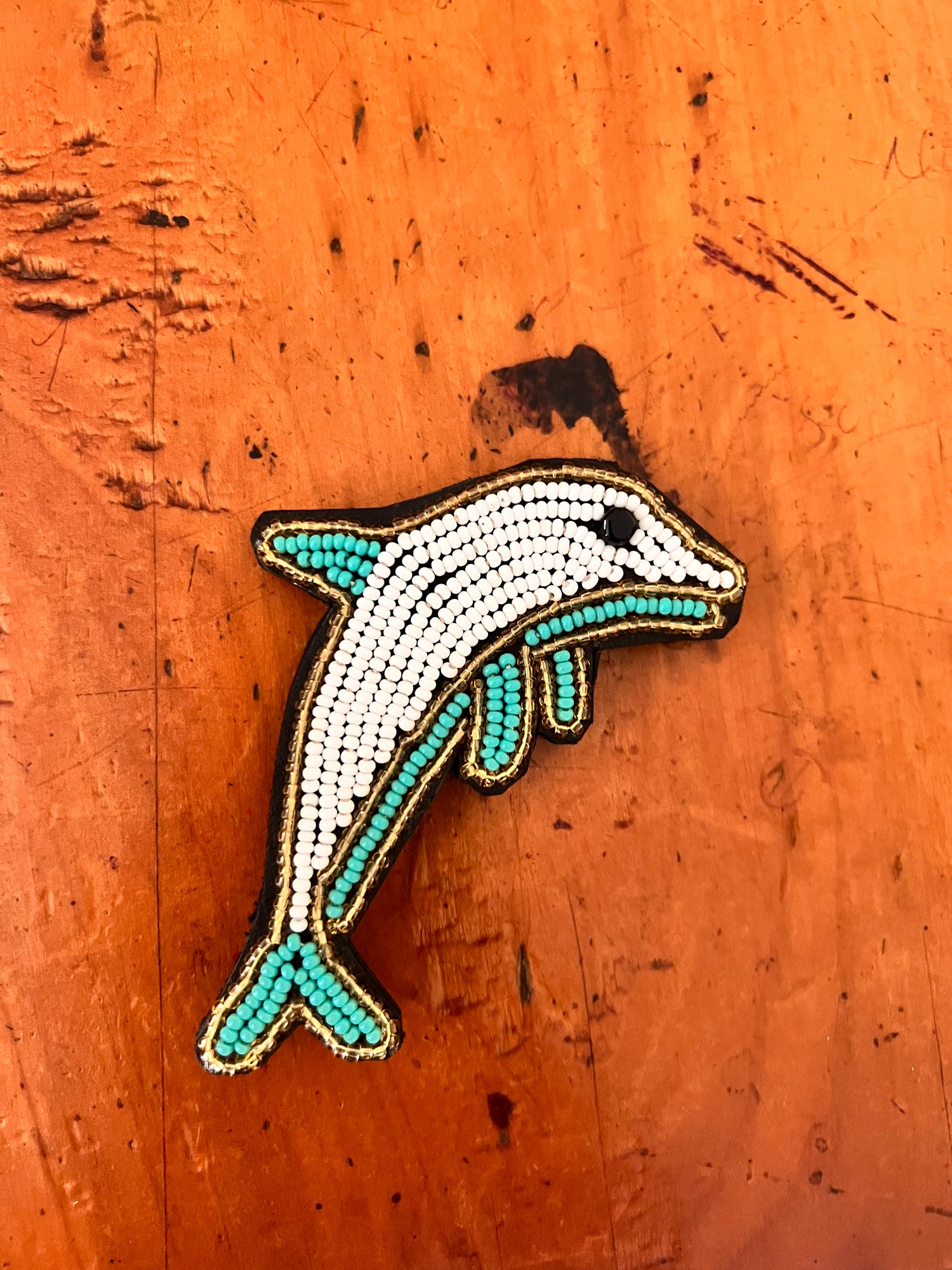 Dolphin Beaded Keychain