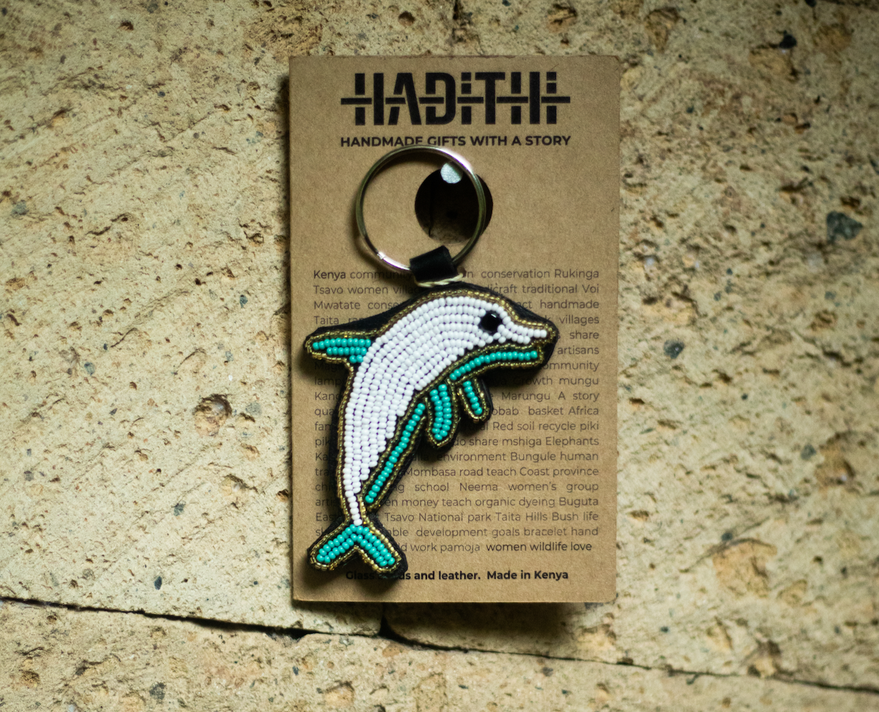Dolphin Beaded Keychain