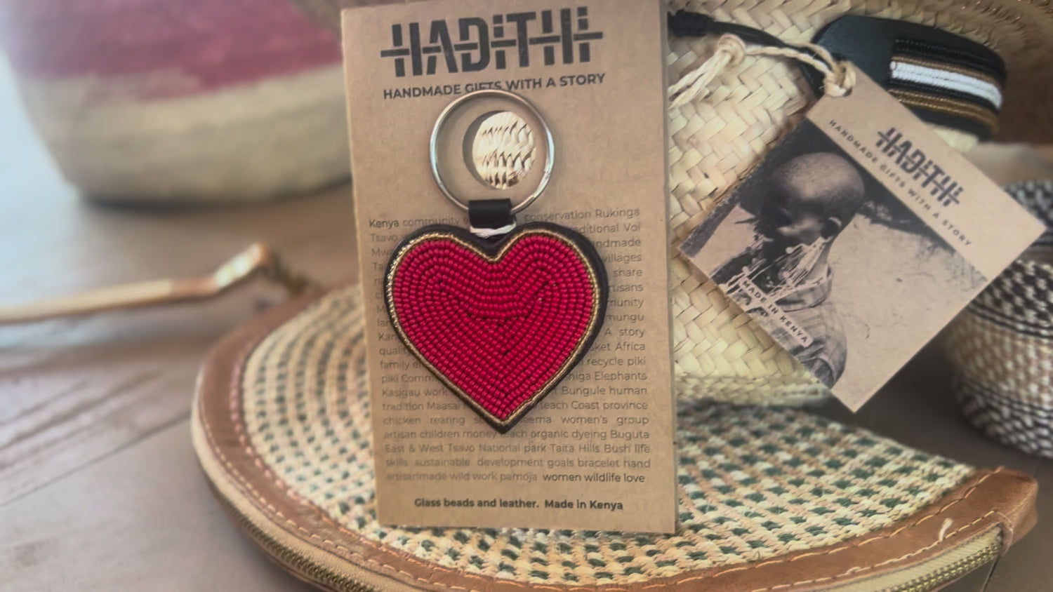 Heart Beaded Keychain